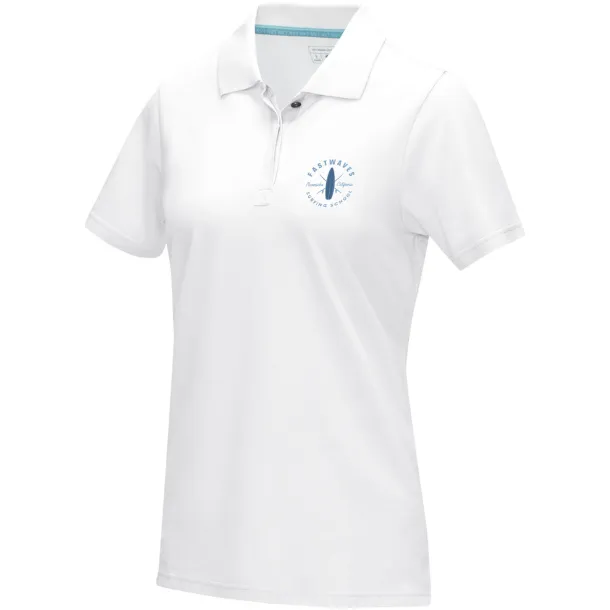 Graphite short sleeve women’s GOTS organic polo - Elevate NXT White