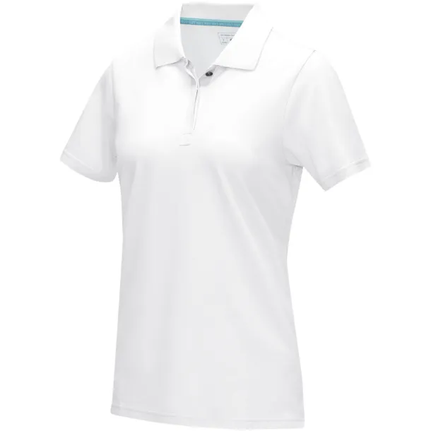 Graphite short sleeve women’s GOTS organic polo - Elevate NXT White