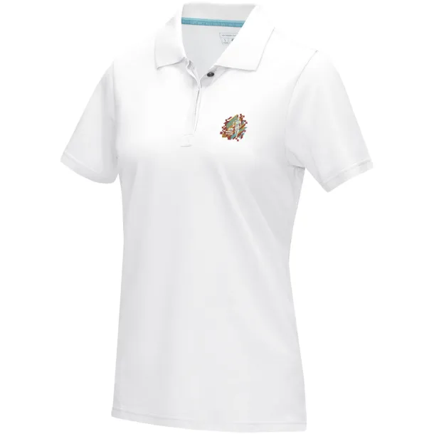 Graphite short sleeve women’s GOTS organic polo - Elevate NXT White