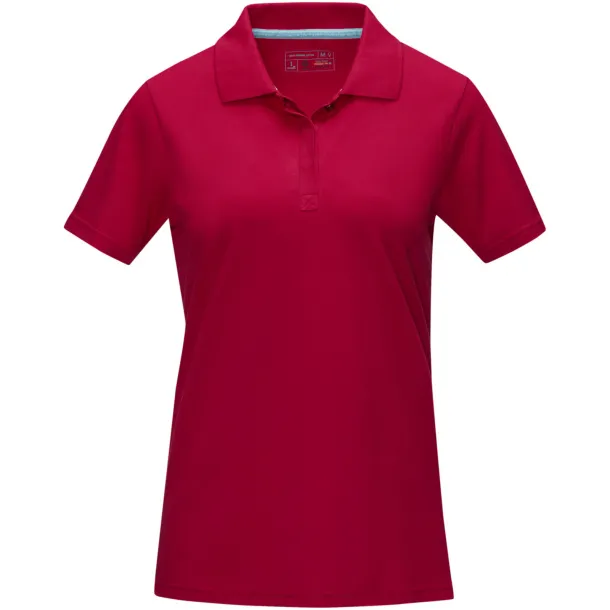 Graphite short sleeve women’s GOTS organic polo - Elevate NXT Red