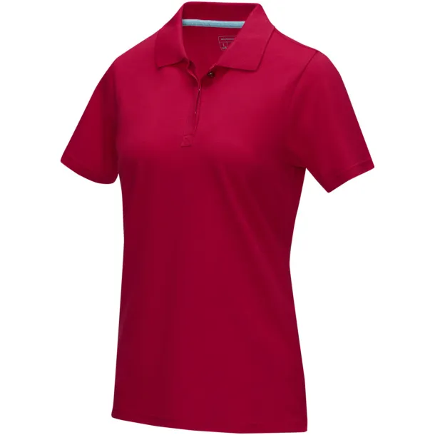 Graphite short sleeve women’s GOTS organic polo - Elevate NXT Red