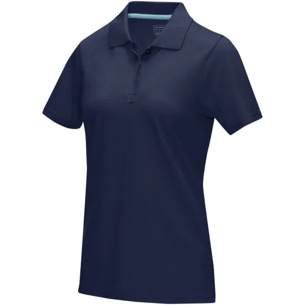 Graphite short sleeve women’s GOTS organic polo - Elevate NXT Navy Blue