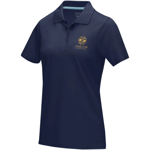 Graphite short sleeve women’s GOTS organic polo - Elevate NXT Navy Blue