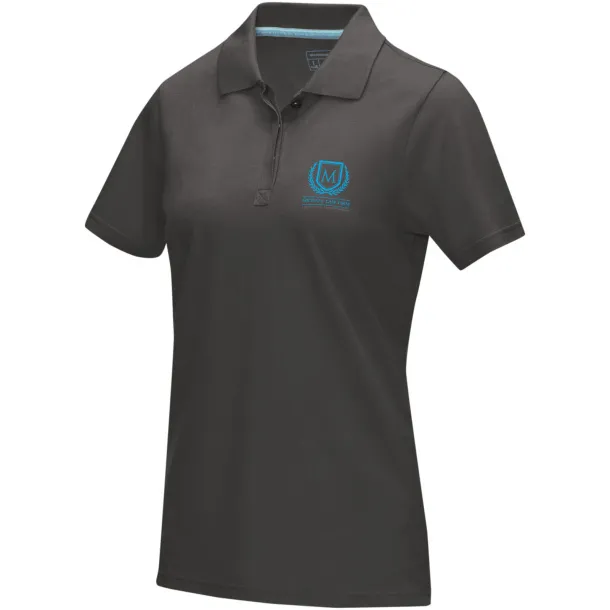 Graphite short sleeve women’s GOTS organic polo - Elevate NXT Storm grey