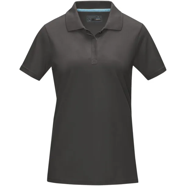 Graphite short sleeve women’s GOTS organic polo - Elevate NXT Storm grey