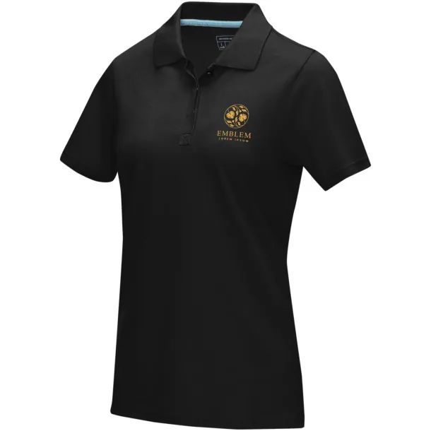 Graphite GOTS organska ženska polo majica kratkih rukava, 180 g/m2 - Elevate NXT Crna