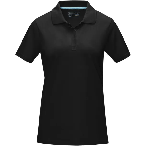 Graphite short sleeve women’s GOTS organic polo - Elevate NXT Solid black