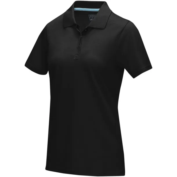 Graphite short sleeve women’s GOTS organic polo - Elevate NXT Solid black