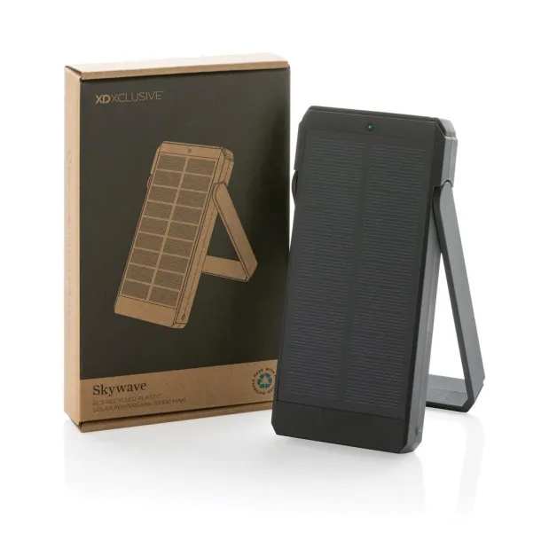  Skywave solarna prijenosna baterija od RCS reciklirane plastike, 10 000 mAh - XD Xclusive Crna