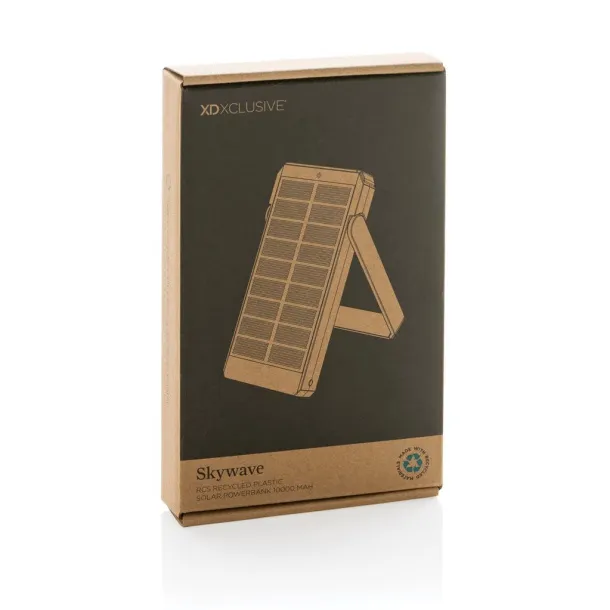  Skywave solarna prijenosna baterija od RCS reciklirane plastike, 10 000 mAh - XD Xclusive Crna