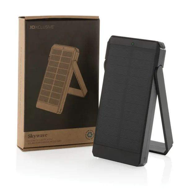  Skywave solarna prijenosna baterija od RCS reciklirane plastike, 10 000 mAh - XD Xclusive Crna