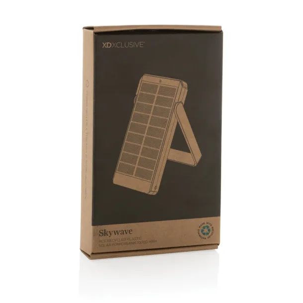  Skywave solarna prijenosna baterija od RCS reciklirane plastike, 10 000 mAh - XD Xclusive Crna