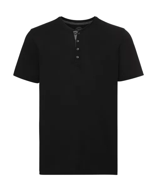  Muška kratka majica s gumbima, 160 g/m² - Russell  Crna