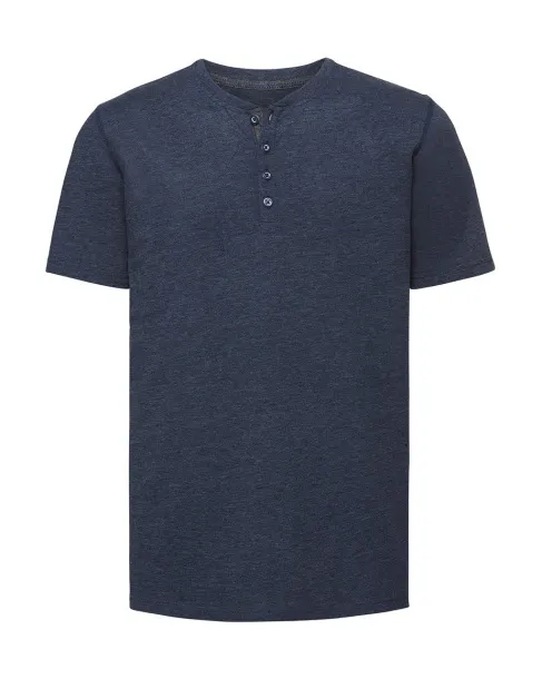  Men's Henley HD T - Russell  Bright Navy Marl