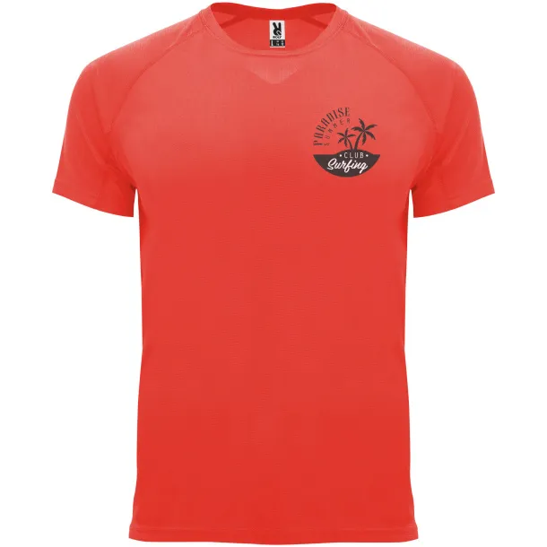 Bahrain short sleeve men's sports t-shirt - Roly Fluor Coral