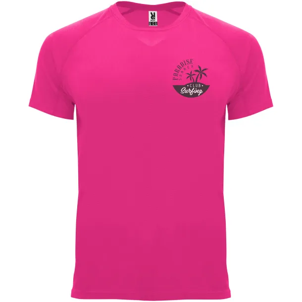 Bahrain short sleeve men's sports t-shirt - Roly Pink Fluor