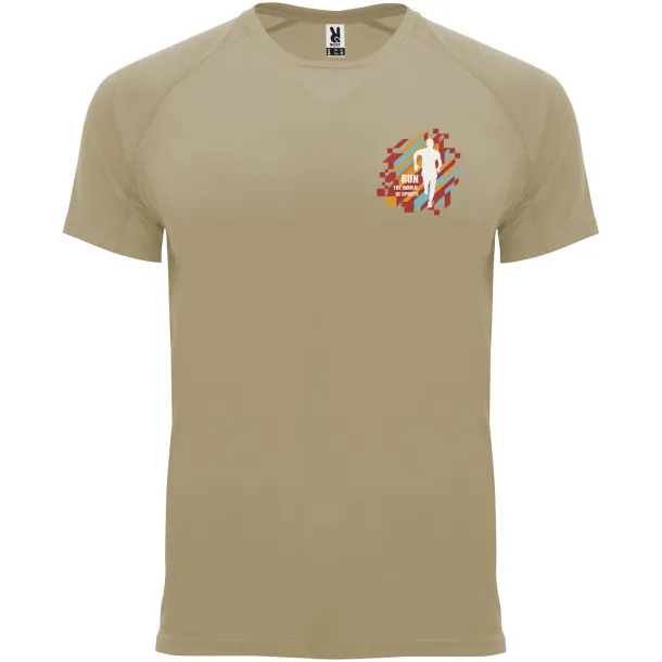 Bahrain short sleeve men's sports t-shirt - Roly Dark Sand