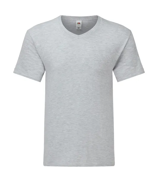  Iconic 150 V Neck T - Fruit of the Loom Heather Grey