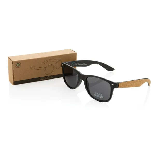  GRS recycled PC plastic sunglasses with FSC® cork - XD Collection Black 