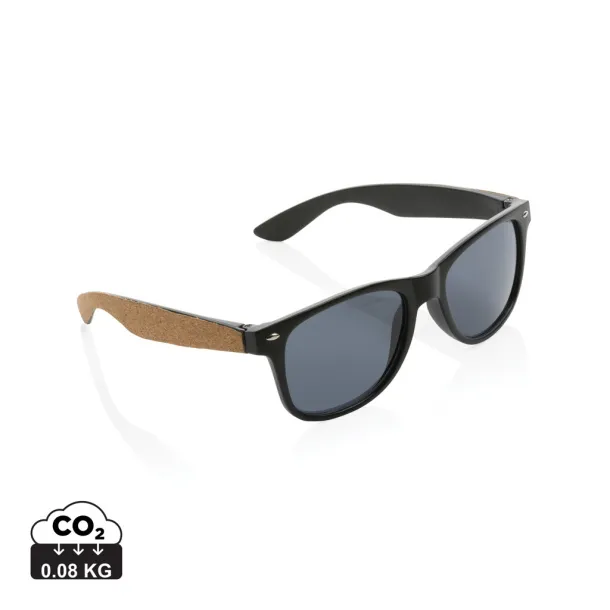  GRS recycled PC plastic sunglasses with FSC® cork - XD Collection Black 