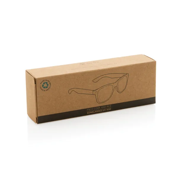  GRS recycled PC plastic sunglasses with FSC® cork - XD Collection Black 