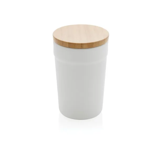  Šalica od GRS RPP-a s FSC® poklopcem od bambusa, 300 ml - XD Collection Bijela