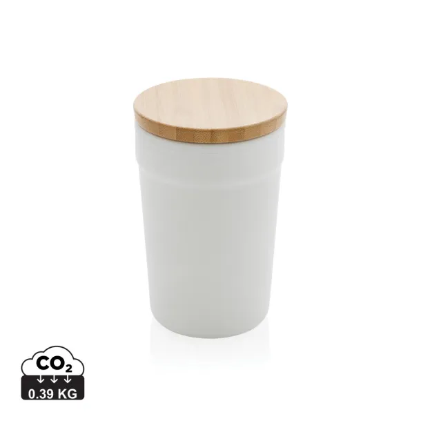  Šalica od GRS RPP-a s FSC® poklopcem od bambusa, 300 ml - XD Collection Bijela