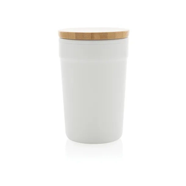  Šalica od GRS RPP-a s FSC® poklopcem od bambusa, 300 ml - XD Collection Bijela