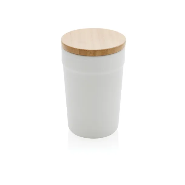  Šalica od GRS RPP-a s FSC® poklopcem od bambusa, 300 ml - XD Collection Bijela