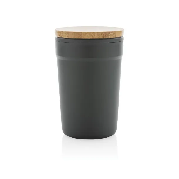  Šalica od GRS RPP-a s FSC® poklopcem od bambusa, 300 ml - XD Collection Siva 