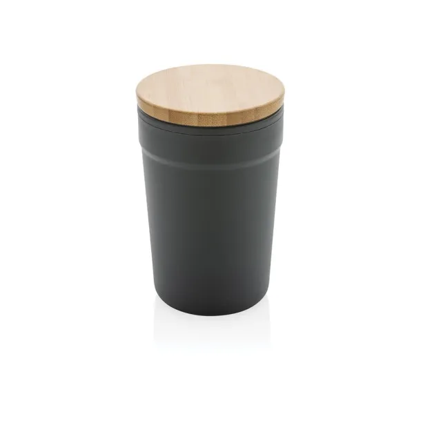  Šalica od GRS RPP-a s FSC® poklopcem od bambusa, 300 ml - XD Collection Siva 