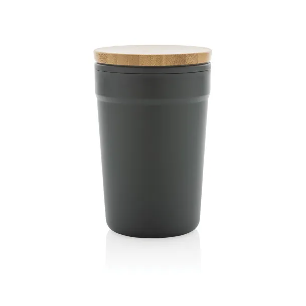  Šalica od GRS RPP-a s FSC® poklopcem od bambusa, 300 ml - XD Collection Siva 