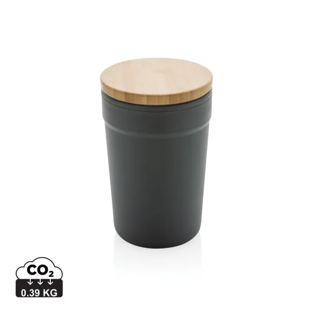  Šalica od GRS RPP-a s FSC® poklopcem od bambusa, 300 ml - XD Collection Siva 