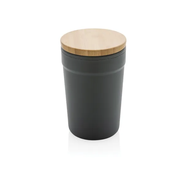  Šalica od GRS RPP-a s FSC® poklopcem od bambusa, 300 ml - XD Collection Siva 
