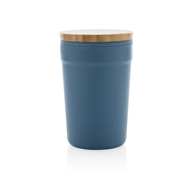  Šalica od GRS RPP-a s FSC® poklopcem od bambusa, 300 ml - XD Collection Plava