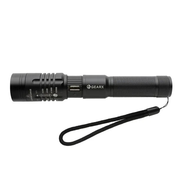 Gear X USB re-chargeable torch - GearX Black 