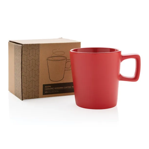  Keramička šalica za kavu, 300 ml - XD Collection Crvena
