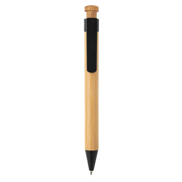  Bamboo pen with wheatstraw clip - XD Collection Black 