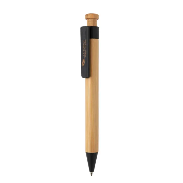  Bamboo pen with wheatstraw clip - XD Collection Black 