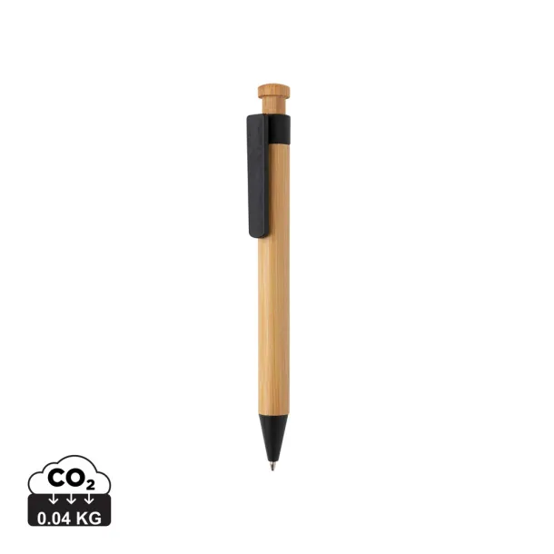  Bamboo pen with wheatstraw clip - XD Collection Black 