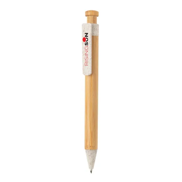  Bamboo pen with wheatstraw clip - XD Collection White 