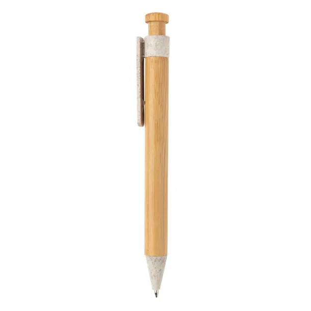  Bamboo pen with wheatstraw clip - XD Collection White 