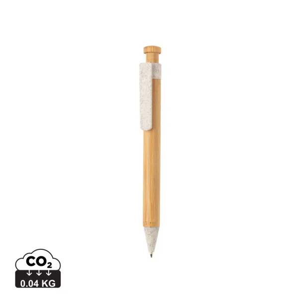  Bamboo pen with wheatstraw clip - XD Collection White 