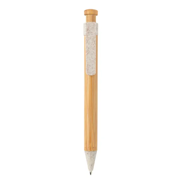  Bamboo pen with wheatstraw clip - XD Collection White 