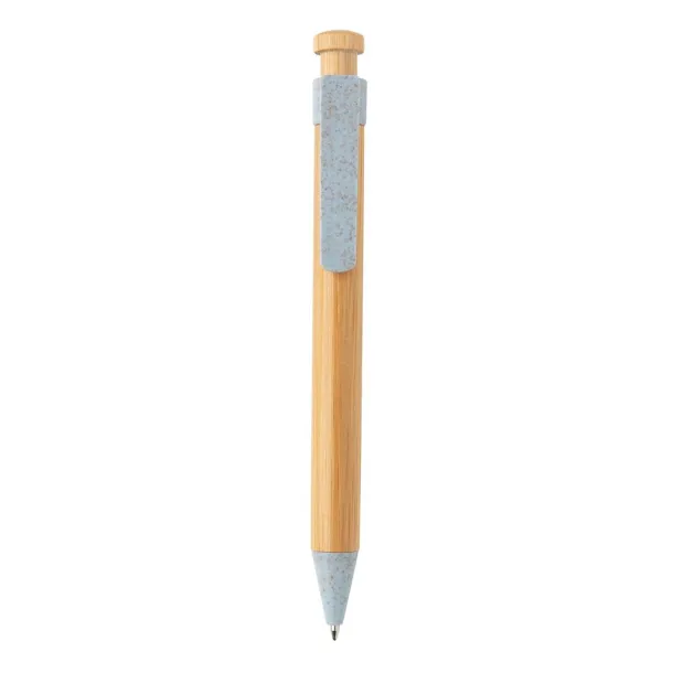  Bamboo pen with wheatstraw clip - XD Collection Blue 