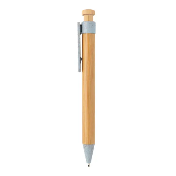  Bamboo pen with wheatstraw clip - XD Collection Blue 