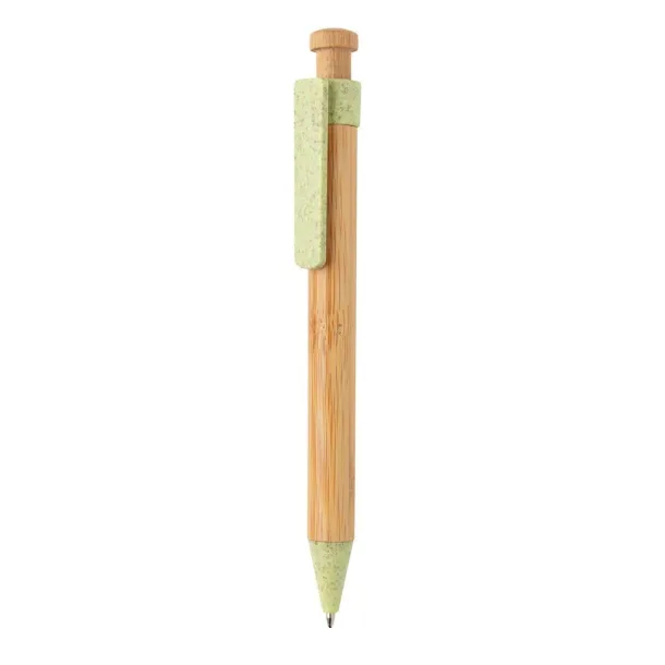  Bamboo pen with wheatstraw clip - XD Collection Green 