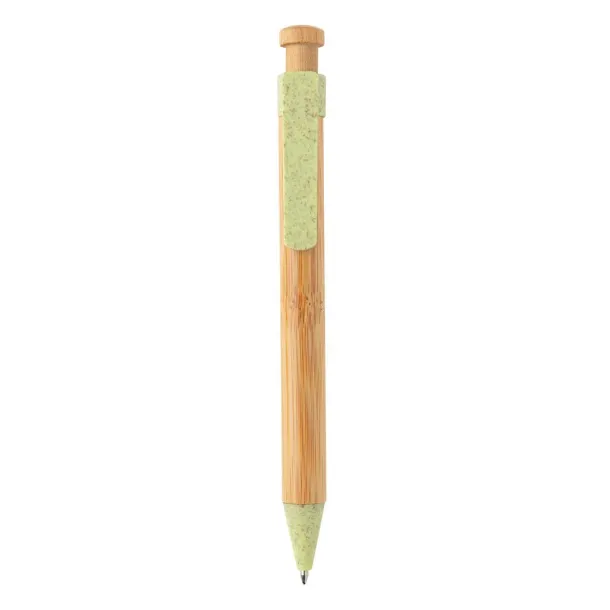  Bamboo pen with wheatstraw clip - XD Collection Green 