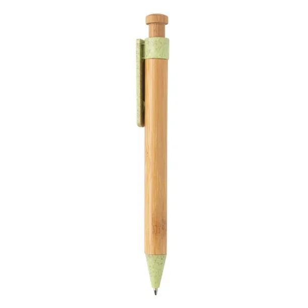  Bamboo pen with wheatstraw clip - XD Collection Green 