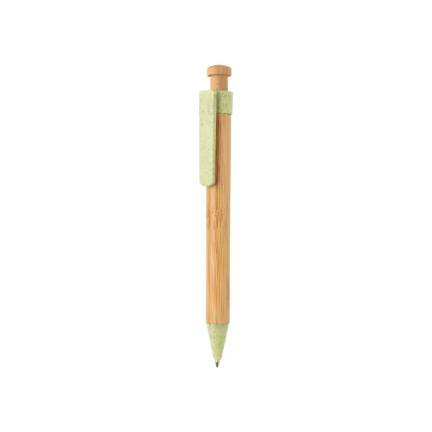  Bamboo pen with wheatstraw clip - XD Collection Green 